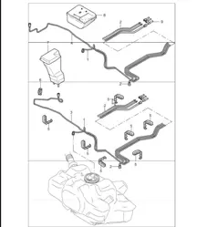 fuel system front 997.1 TURBO 2007-09