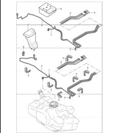 fuel system front 997.1 TURBO 2007-09