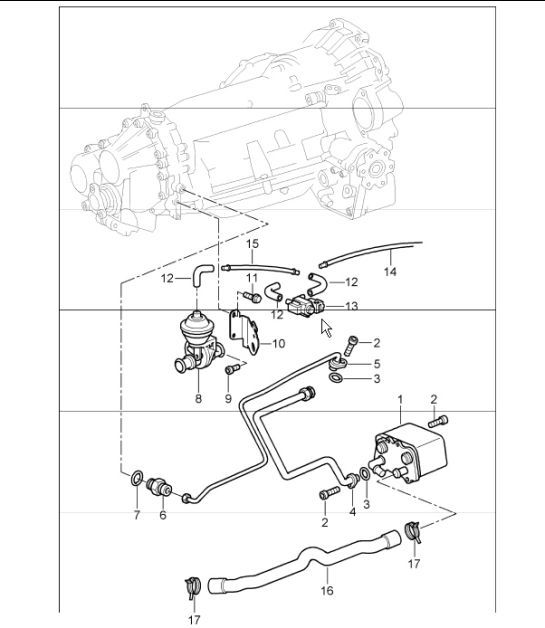 Diagram 360-00 Porsche Macan (95B) MK1 (2014-2018) Transmisión