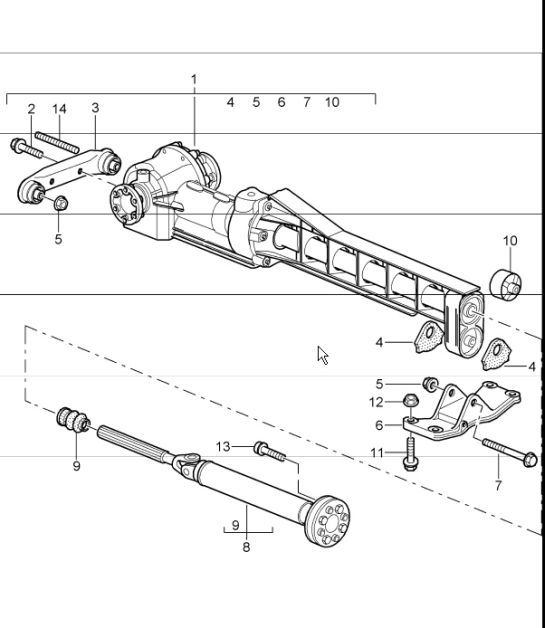 Diagram 360-01 Porsche Macan (95B) MK1 (2014-2018) Übertragung