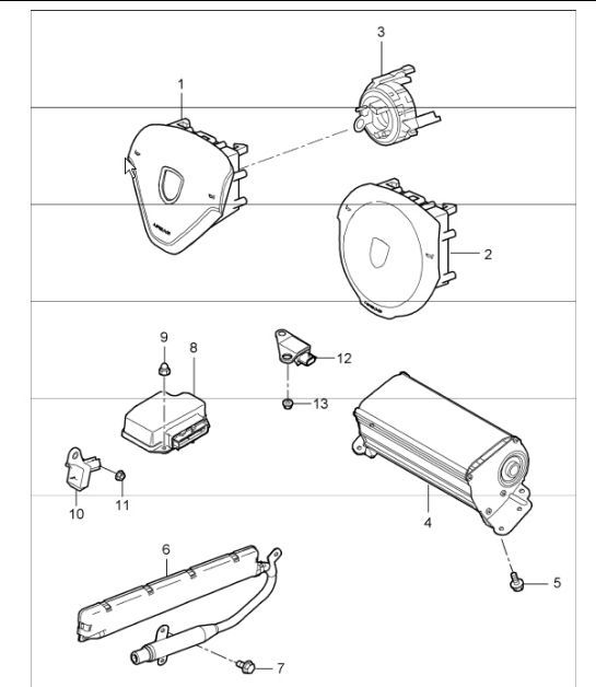 Diagram 403-06 Porsche Macan (95B) MK1 (2014-2018) Assale anteriore, sterzo 