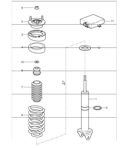 Diagram 502-00 Porsche Macan (95B) MK1 (2014-2018) Hinterachse