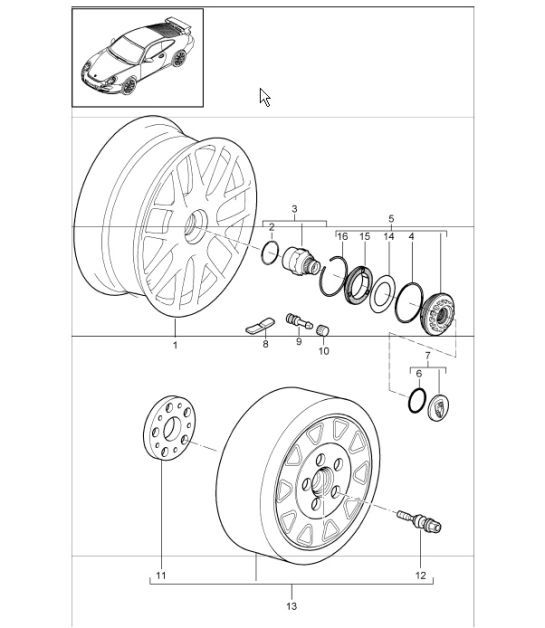 Diagram 601-01 Porsche 918 Spyder 2014-2015 