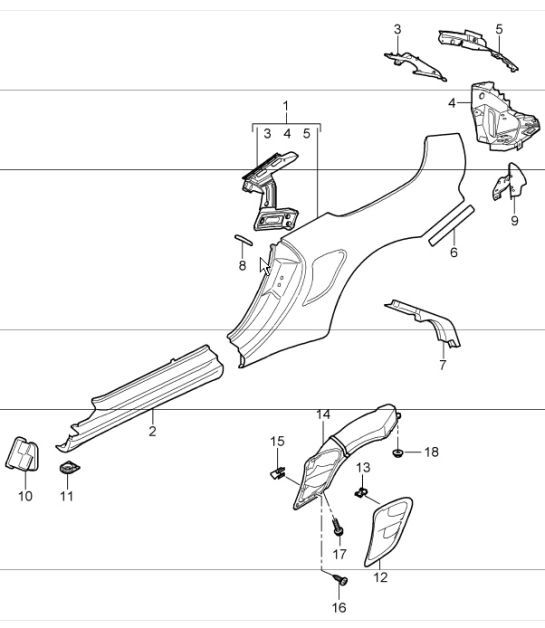 Diagram 801-65 Porsche 356 (1950-1965) Body