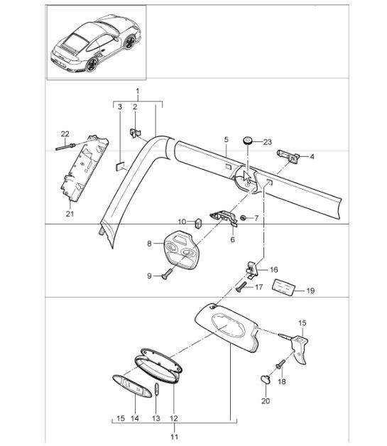 Diagram 807-09 Porsche 997 MK1 Carrera 4 3.6L 2005-08 Carrozzeria