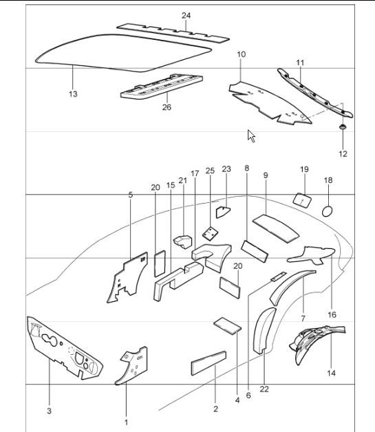 Diagram 807-15 Porsche Cayman 718 2.0L PDK (300 Bhp) Carrozzeria