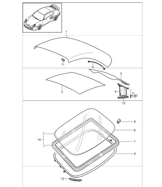 Diagram 811-10 Porsche Macan (95B) MK1 (2014-2018) Carrozzeria