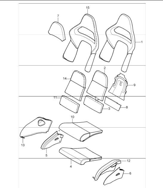 Diagram 817-87 Porsche 997 (911) MK2 2009-2012 Body
