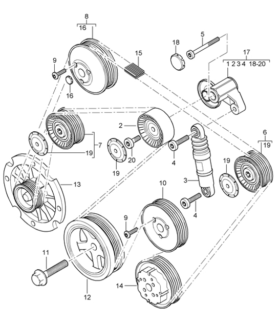 Diagram 101-10 Porsche 991.1 Carrera C2 3.4L (350 Bhp) 2012-16 Motore
