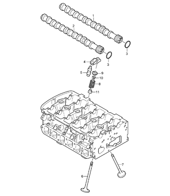 Diagram 103-12 Porsche Boxster 986 2.5L 1997-99 Motor