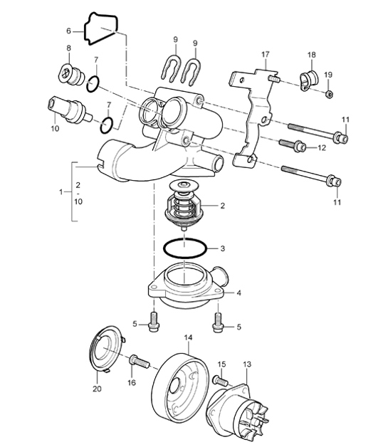 Diagram 105-02 Porsche Macan (95B) MK1 (2014-2018) Motore