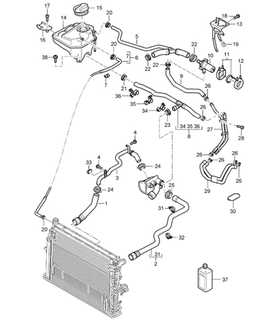 Diagram 105-27 Porsche Cayman 718 2.0L Manual (300 Bhp) Motor