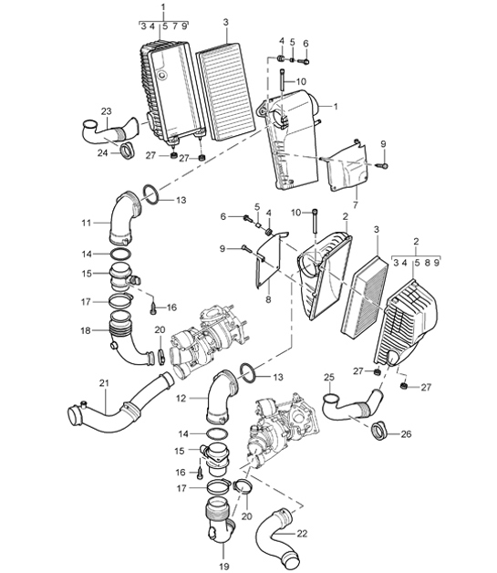 Diagram 106-05 Porsche Macan (95B) MK1 (2014-2018) 引擎