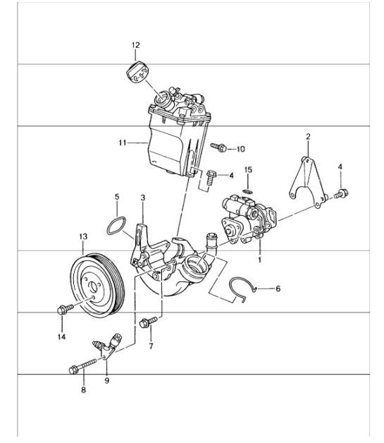 Diagram 403-03 Porsche 991 (911) MK1 2012-2016 Vorderachse, Lenkung 