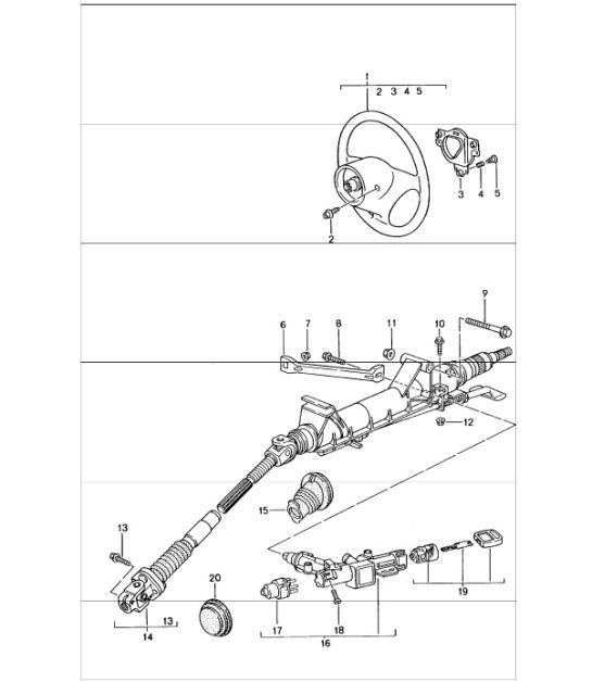Diagram 403-05 Porsche 996 TURBO 2000-05 Vorderachse, Lenkung 