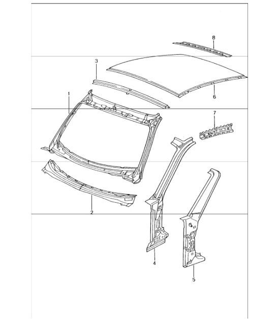 Diagram 801-45 Porsche Macan (95B) MK1 (2014-2018) Carrosserie
