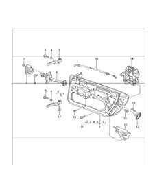 door in white, installation parts, door lock 996 GT3-1 1999-05