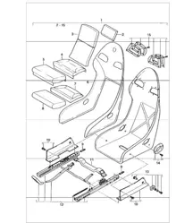 bucket, seat cover, perlon velour 996 GT3-1 1999-05