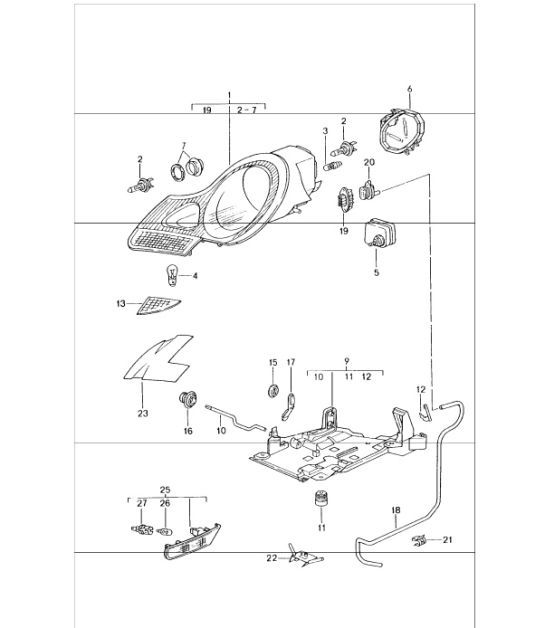 Diagram 905-00 Porsche Macan (95B) MK1 (2014-2018) Electrical equipment