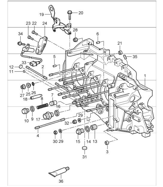 Diagram 101-06 Porsche Boxster 986 2.7L 2003-04 Moteur