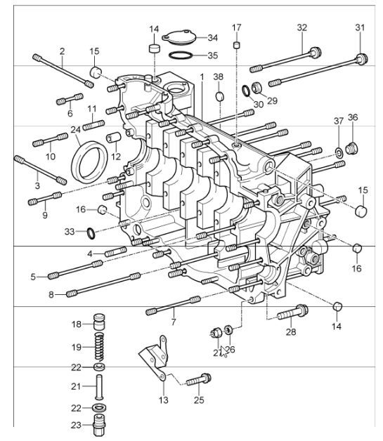 Diagram 101-11 Porsche 996 GT3 MKII 2003>> Motor