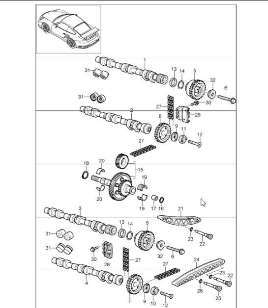 Diagram 103-15 Porsche Boxster 718 (982) 2017>> Motor
