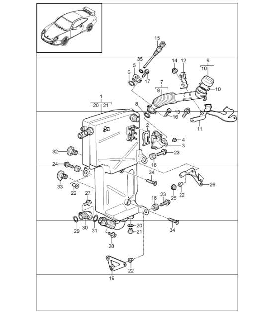 Diagram 104-05 Porsche Macan (95B) MK1 (2014-2018) Motore