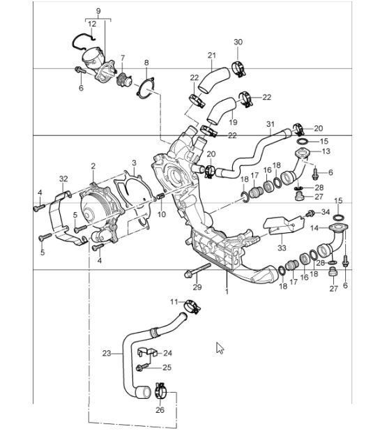 Diagram 105-00 Porsche Macan (95B) MK1 (2014-2018) Motor