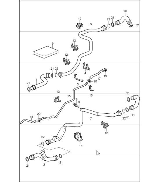 Diagram 105-05 Porsche 996 (911) (1997-2005) Engine