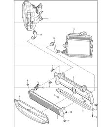 radiator centre 997 GT3 / GT3 RS M97.77 2010-11 and 997 GT3 RS 4.0 M97.74 2011