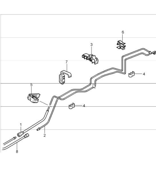 Diagram 201-11 Porsche Cayenne 9PA (955) 2003-2006 Brandstofsysteem, uitlaatsysteem