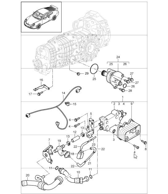 Diagram 307-01 Porsche 356A 1955-59 Übertragung