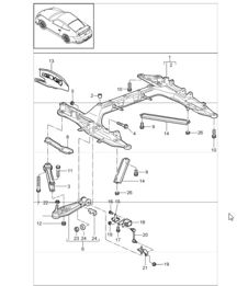 cross member wishbone 997 GT3 2007-11