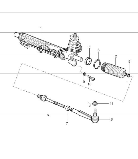 Diagram 403-00 Porsche Macan (95B) MK1 (2014-2018) Vorderachse, Lenkung 