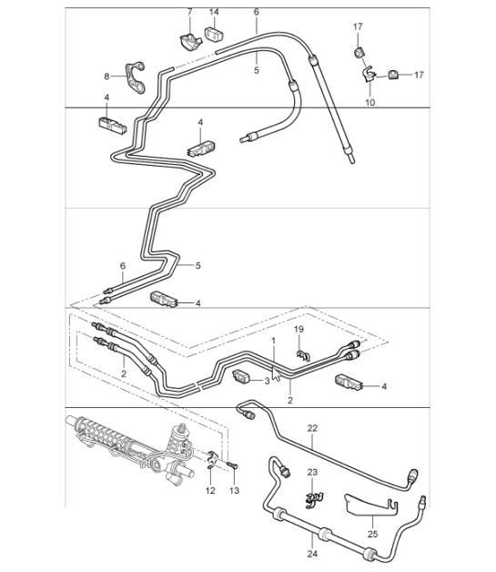 Diagram 403-01 Porsche 356B 1959-63 Vorderachse, Lenkung 