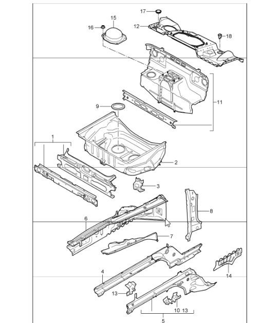Diagram 801-10 Porsche 997 MK1 GT3 / GT3 RS 2007-09 Body