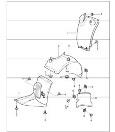 linings wheel housing 997 GT3 2007-11