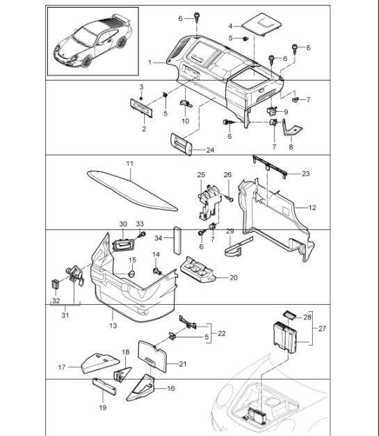 Diagram 807-00 Porsche Cayman 987C / 981C (2005-2016) Carrozzeria