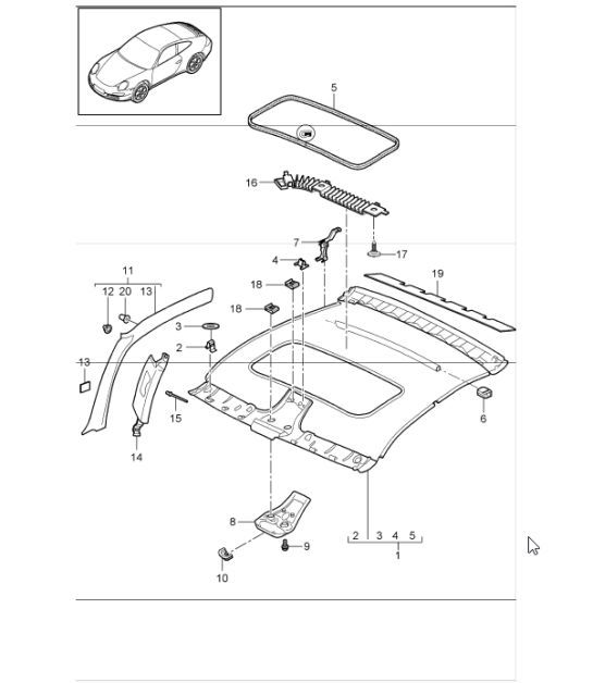 Diagram 807-08 Porsche 970.1 Panamera V6 3.6L 2WD 2009-13 Carrozzeria