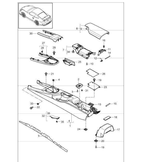 Diagram 809-21 Porsche 997 MK1 GT3 / GT3 RS 2007-09 Body