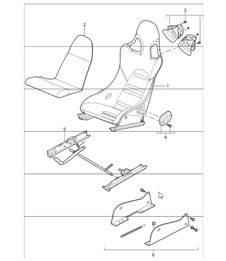 bucket seat, cover, leather 997 GT3 2007-11