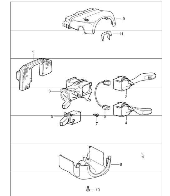 Diagram 903-10 Porsche 996 (911) (1997-2005) Electrical equipment