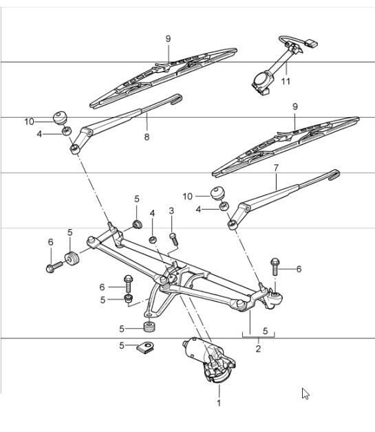 Diagram 904-00 Porsche 996 (911) (1997-2005) Electrical equipment