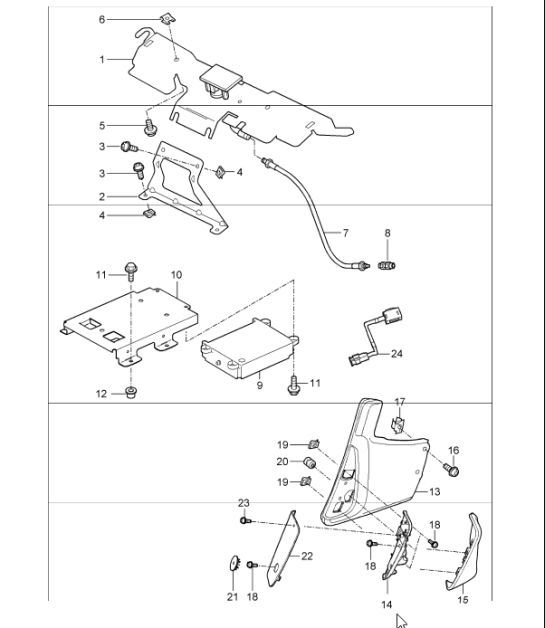 Diagram 911-10 Porsche 911 1978-1983 3.0L / SC 电子设备