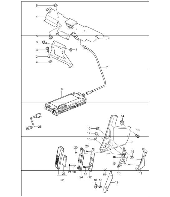Diagram 911-11 Porsche 997 (911) MK1 2005-2008 Elektrische Ausrüstung