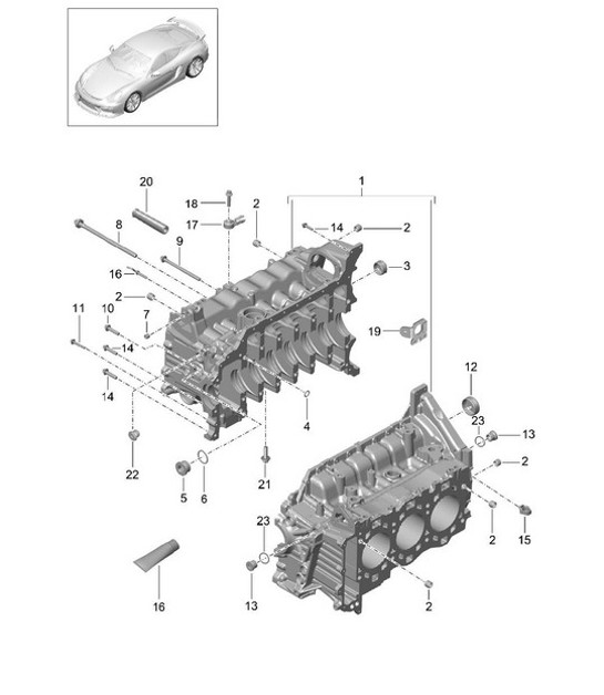 Diagram 101-005 Porsche 968 (1992-1995) Motor