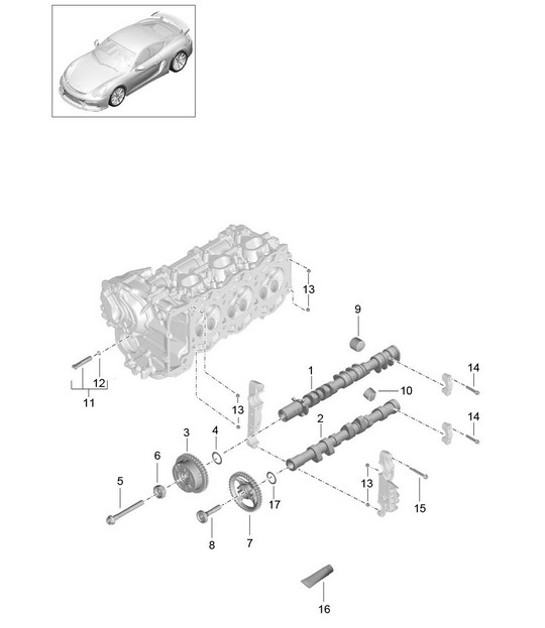 Nokkenas / Hydraulische stoter / Nokkenasversteller 981C Cayman GT4 2016