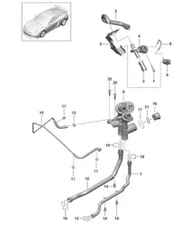 Connection / Water pipe / Control / Water cooling 981C Cayman GT4 2016