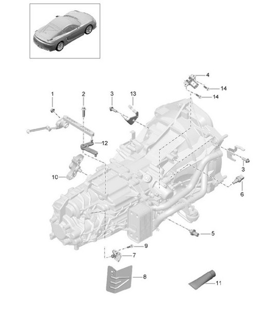 Diagram 302-010 Porsche Cayenne 9PA1 (957) 2007-2010 Transmission