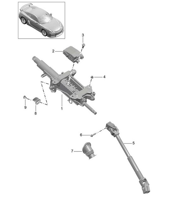 Diagram 403-006 Porsche Panamera 970 MK2 (2014-2016) Front Axle, Steering 